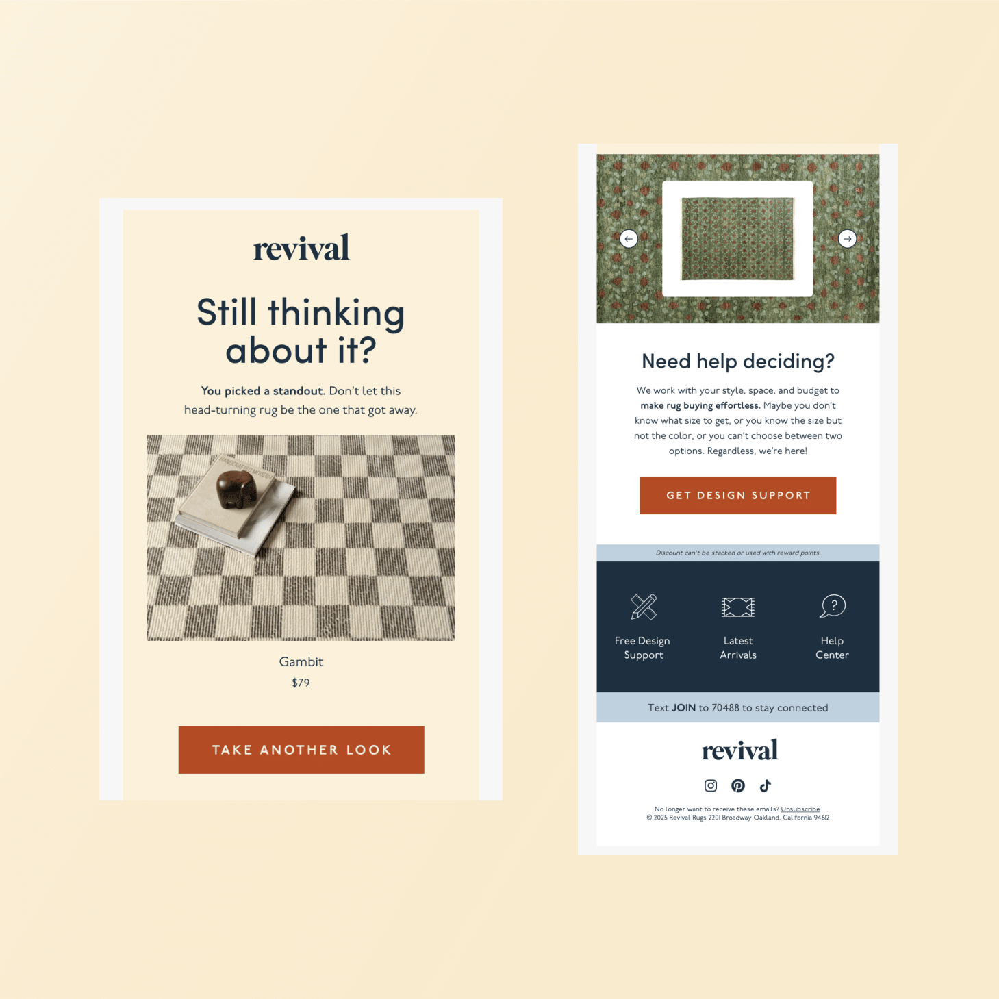 Revival abandoned cart email examples