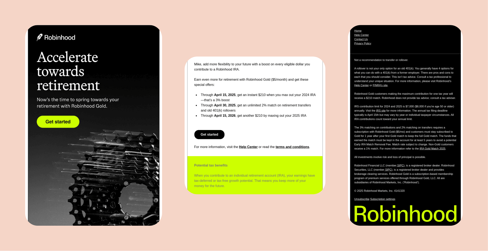 Robinhood Email Marketing for Financial Services