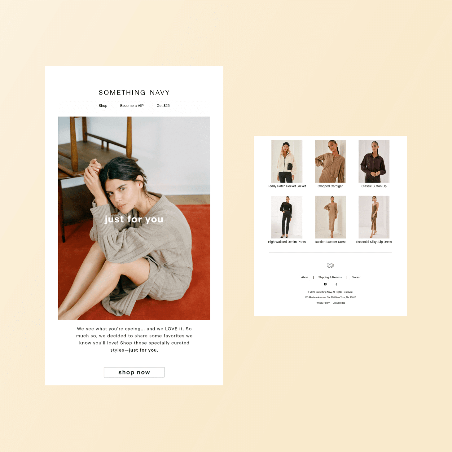 Something Navy abandoned cart email examples