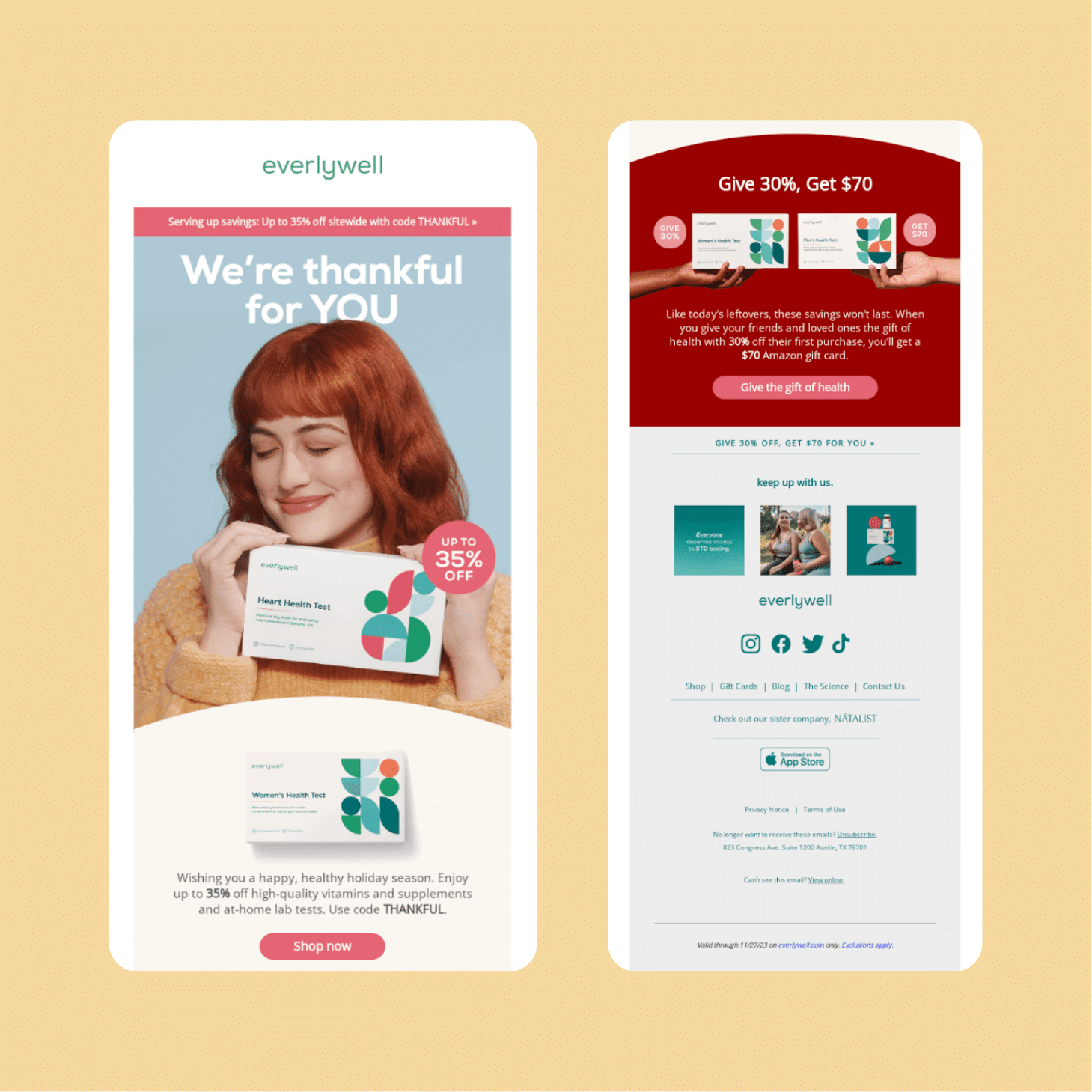 Thanksgiving promotions - Email marketing