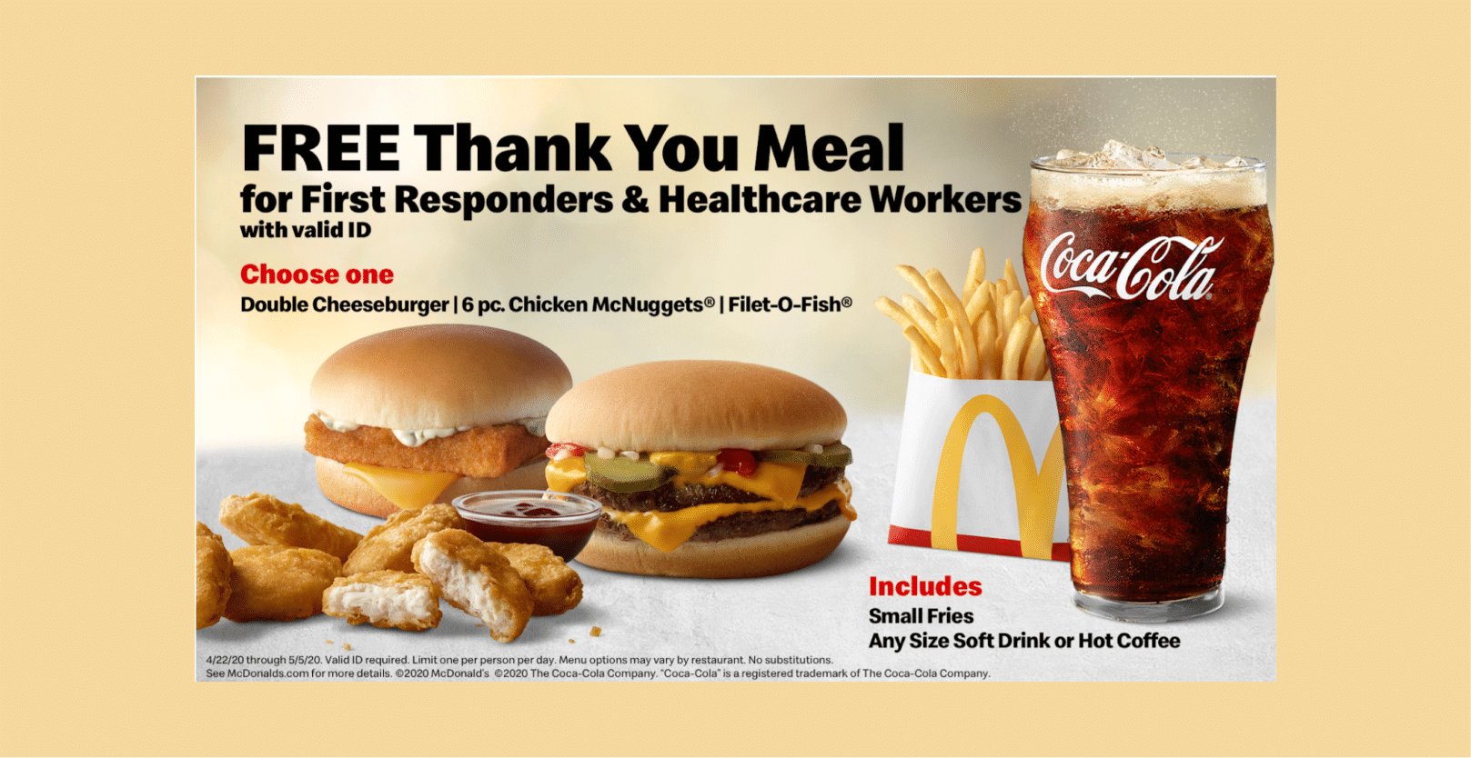 Thanksgiving promotions - Thank you meal