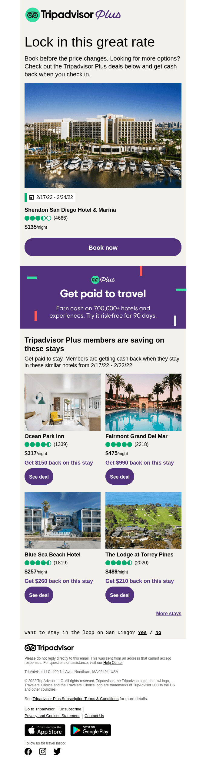 Tripadvisor Abandoned Cart Email Example