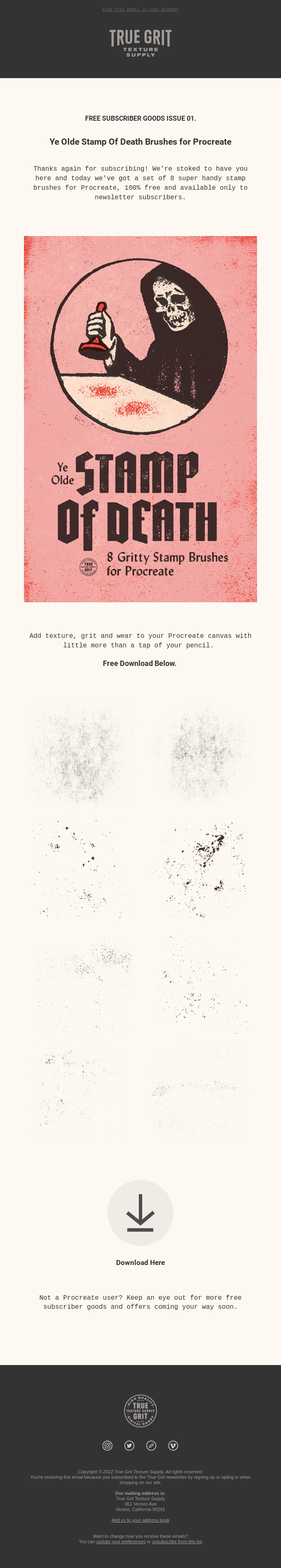 True Grit - Thank you email halloween email marketing