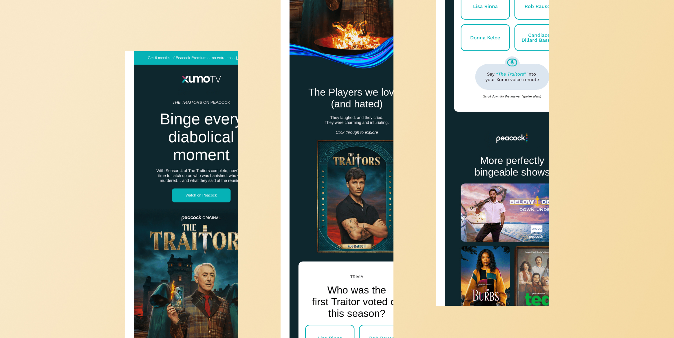 Xumo Quiz preference selector - Interactive Emails