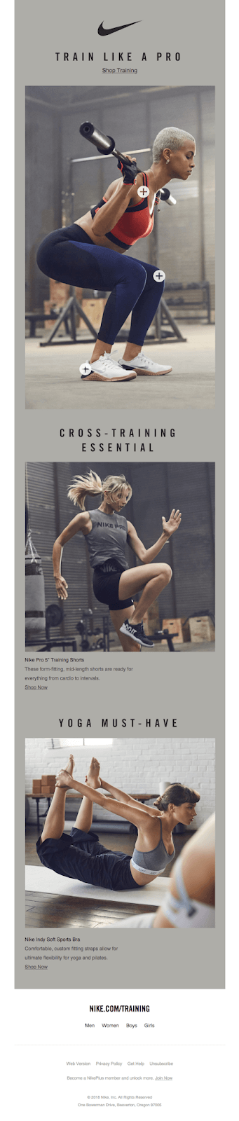 nike interactive emails