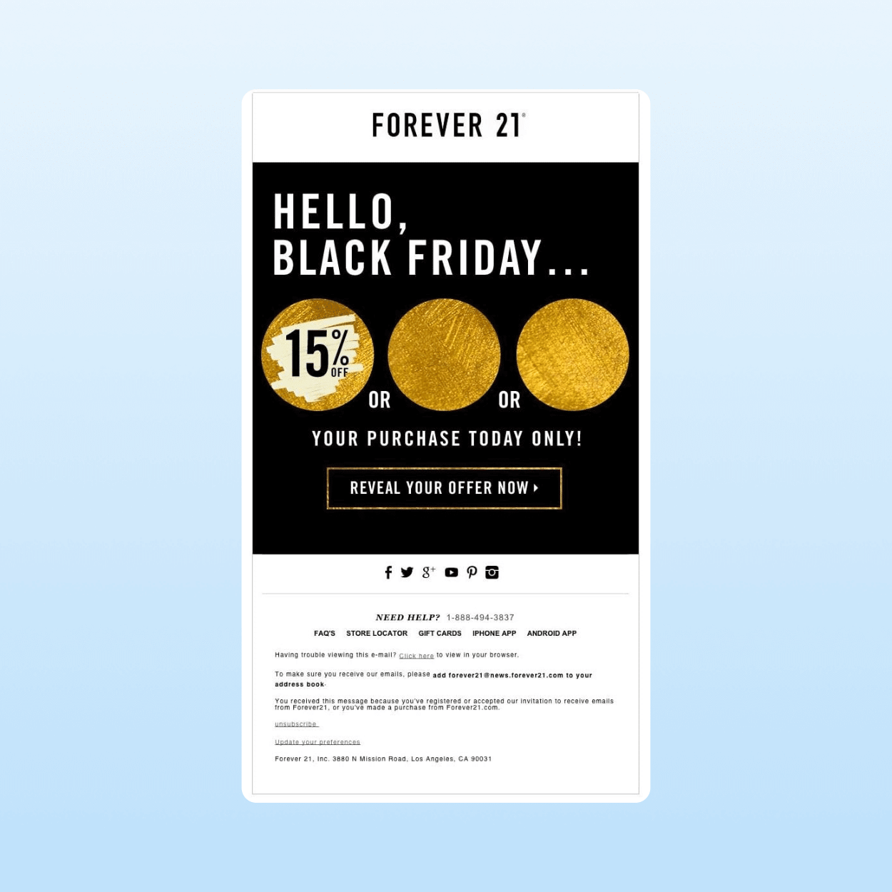 Black Friday marketing Ideas - Forever 21