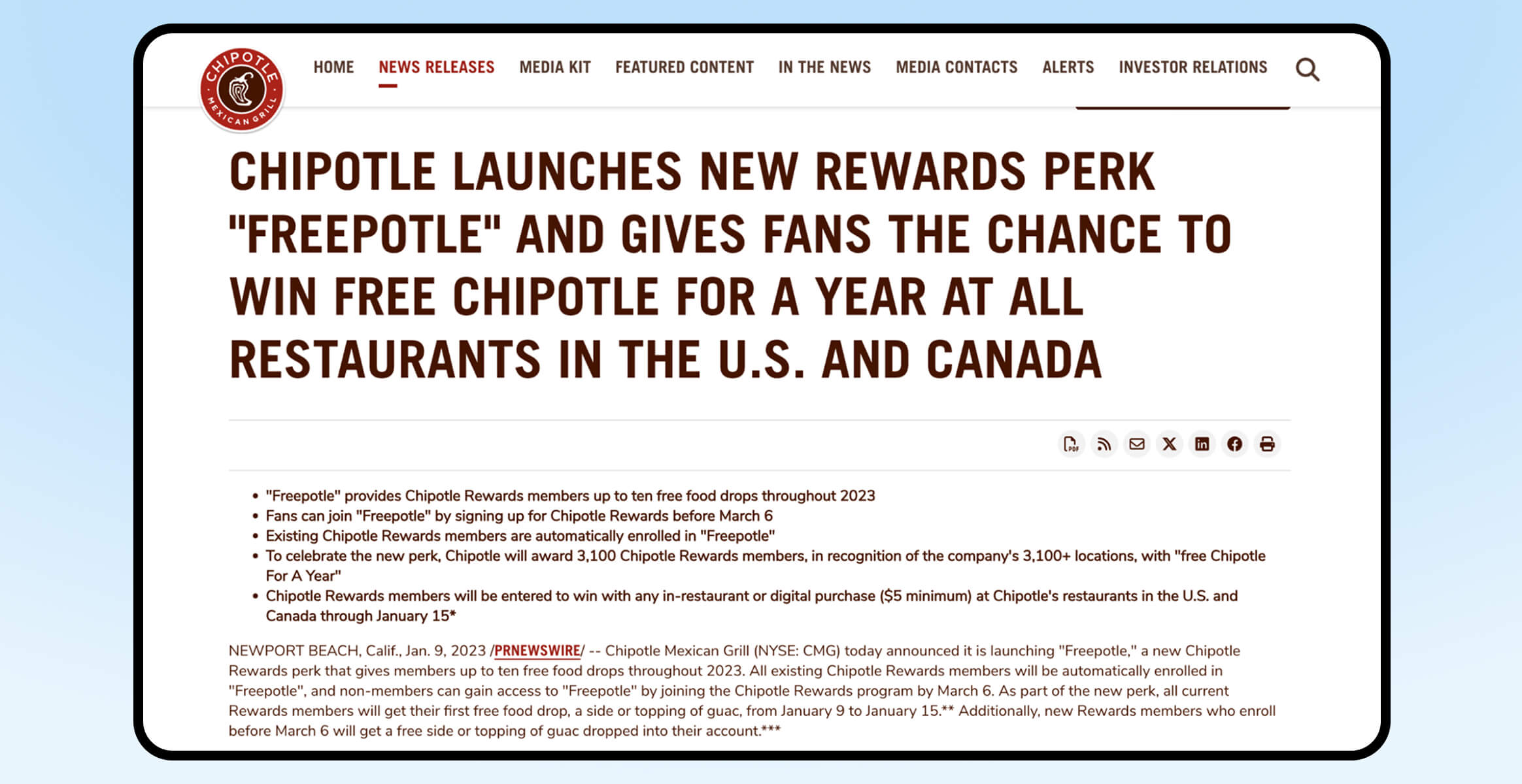 Chipotle Loyalty Points Program examples