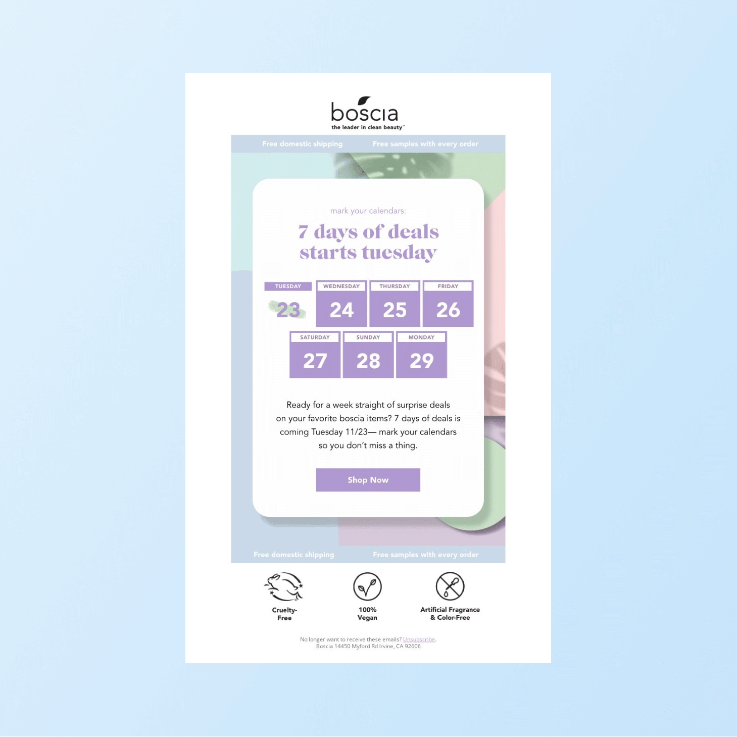 Cyber monday emails - 7 days of sale