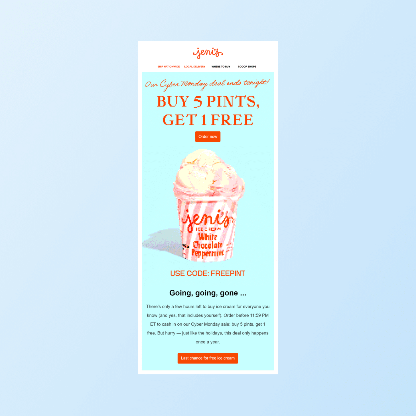 Cyber monday emails - BOGO
