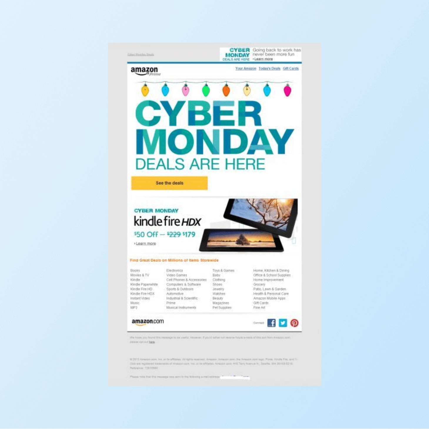 Cyber monday emails - Deals