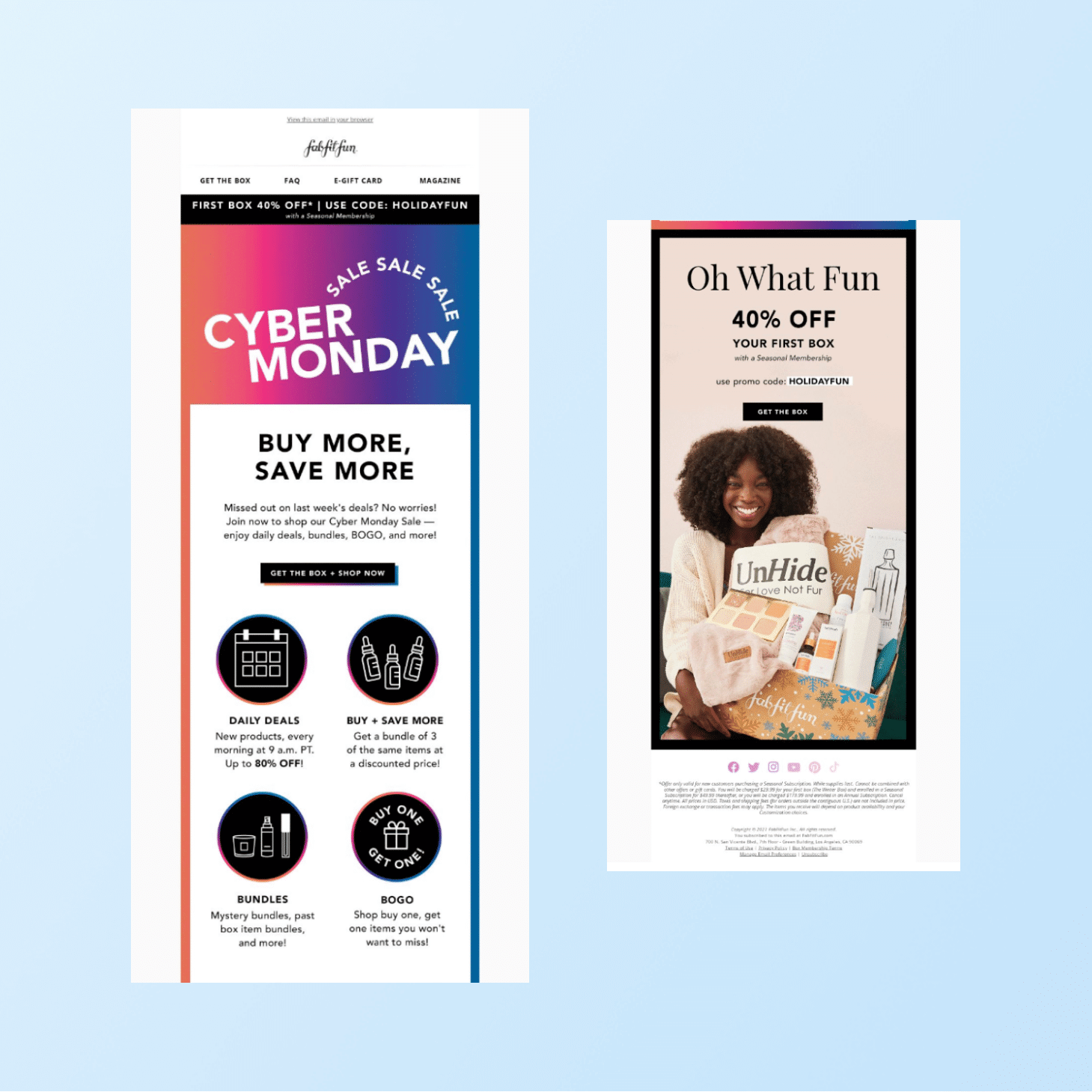 Cyber monday emails - Sale