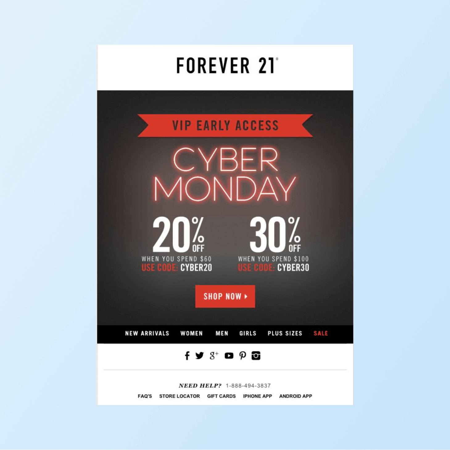Cyber monday emails - VIP access