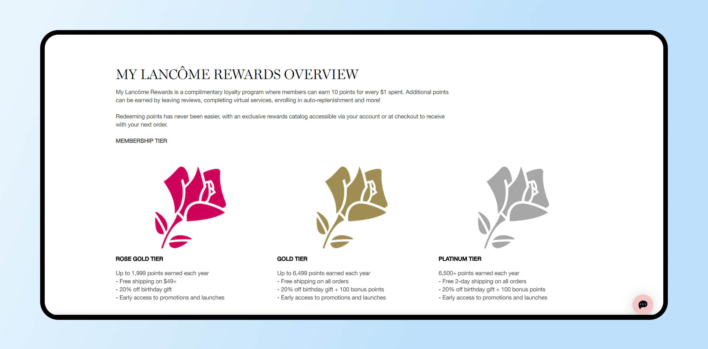 Lancome Tiered Loyalty Program Examples