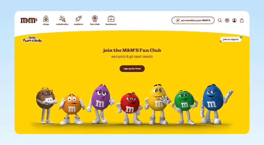 M&M’s Fun Club Rewards Gamified Customer Loyalty Program