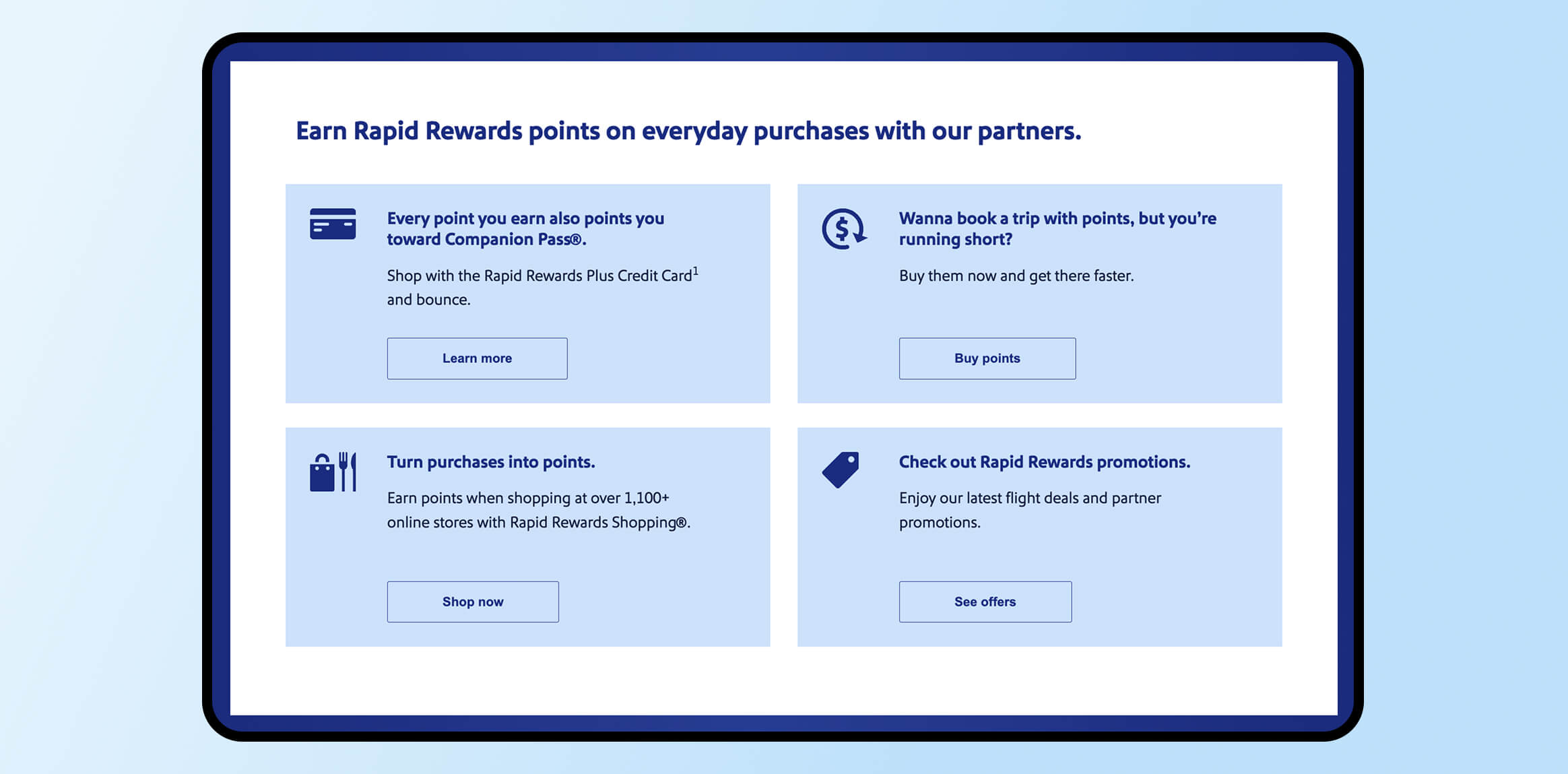 Southwest Airlines Tiered Loyalty Program Examples