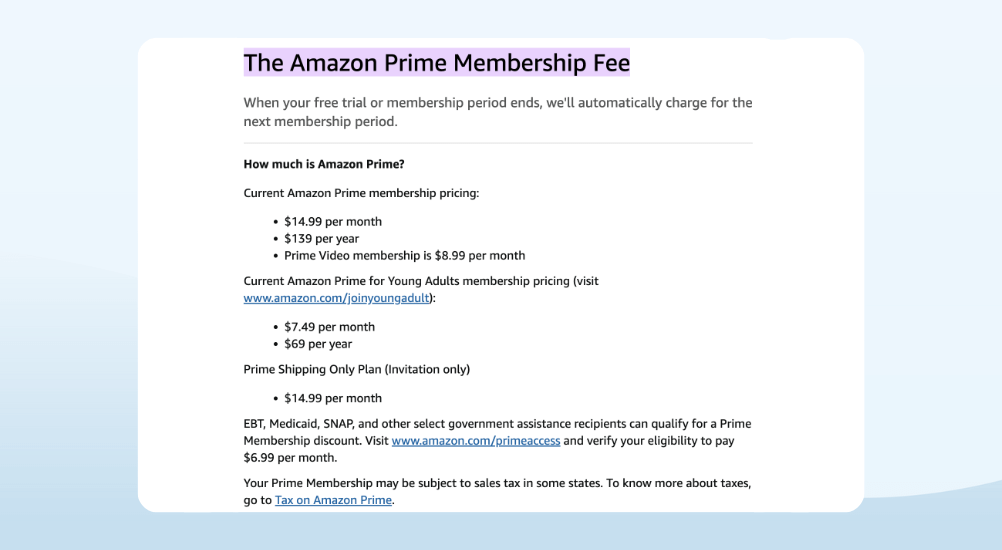 Subscription and Membership Loyalty Program Examples by Amazon: Amazon Prime