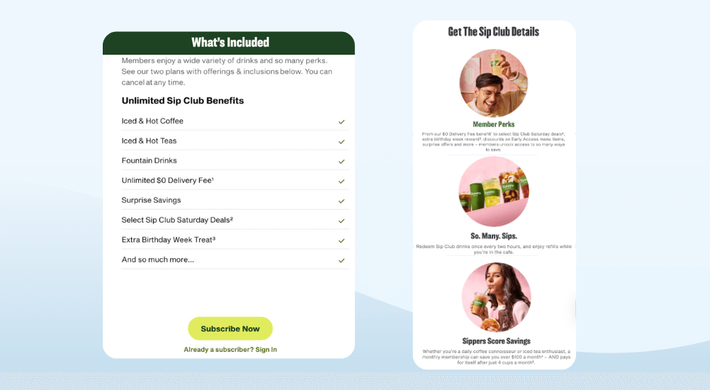 Subscription and Membership Loyalty Program Examples by Panera Bread: MyPanera & Sip Club