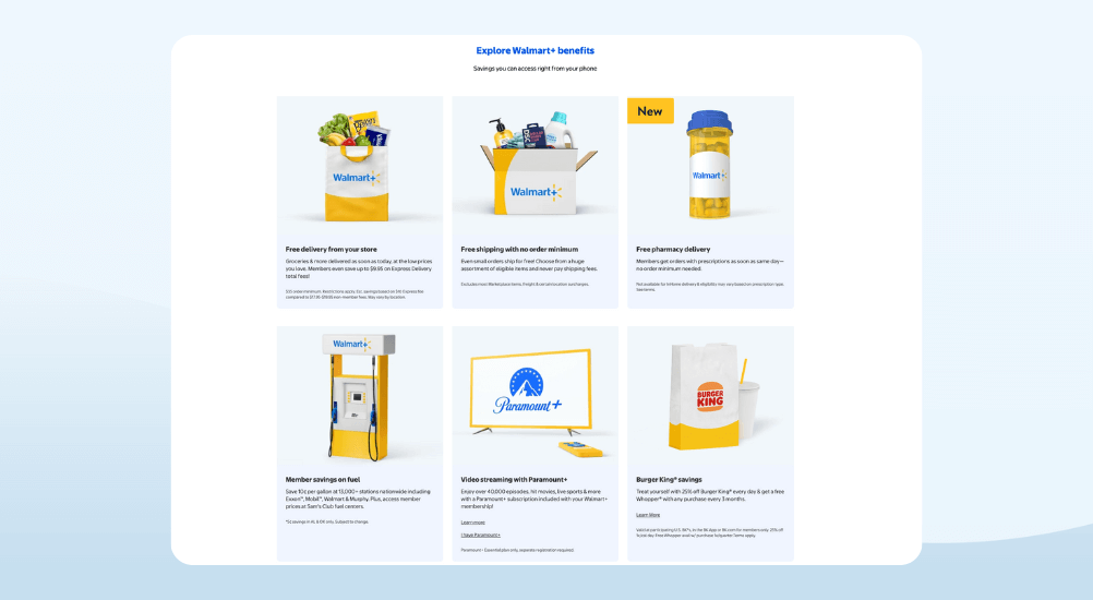 Subscription and Membership Loyalty Program Examples by Walmart: Walmart+