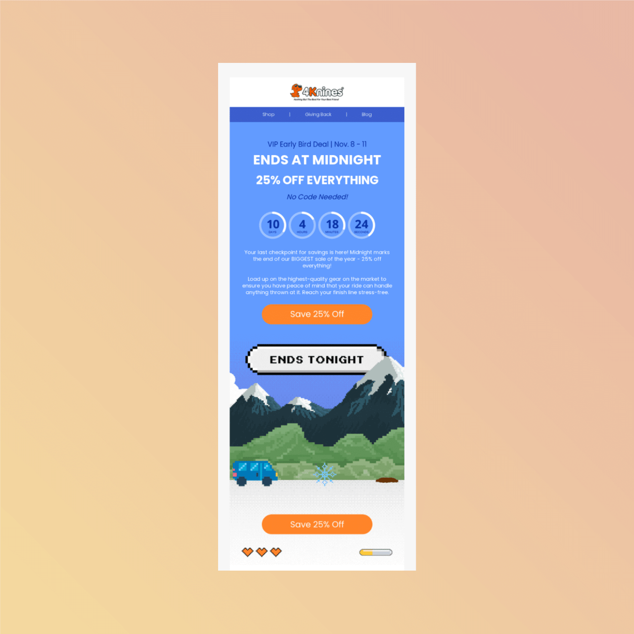 Thanksgiving email marketing - 4Knines