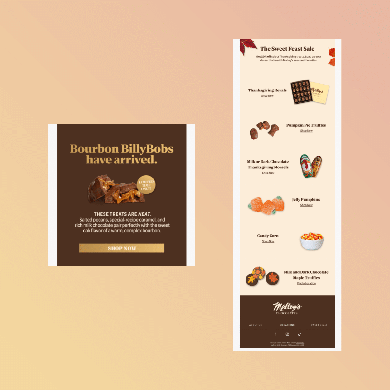 Thanksgiving email marketing - Bourbon BillyBobs