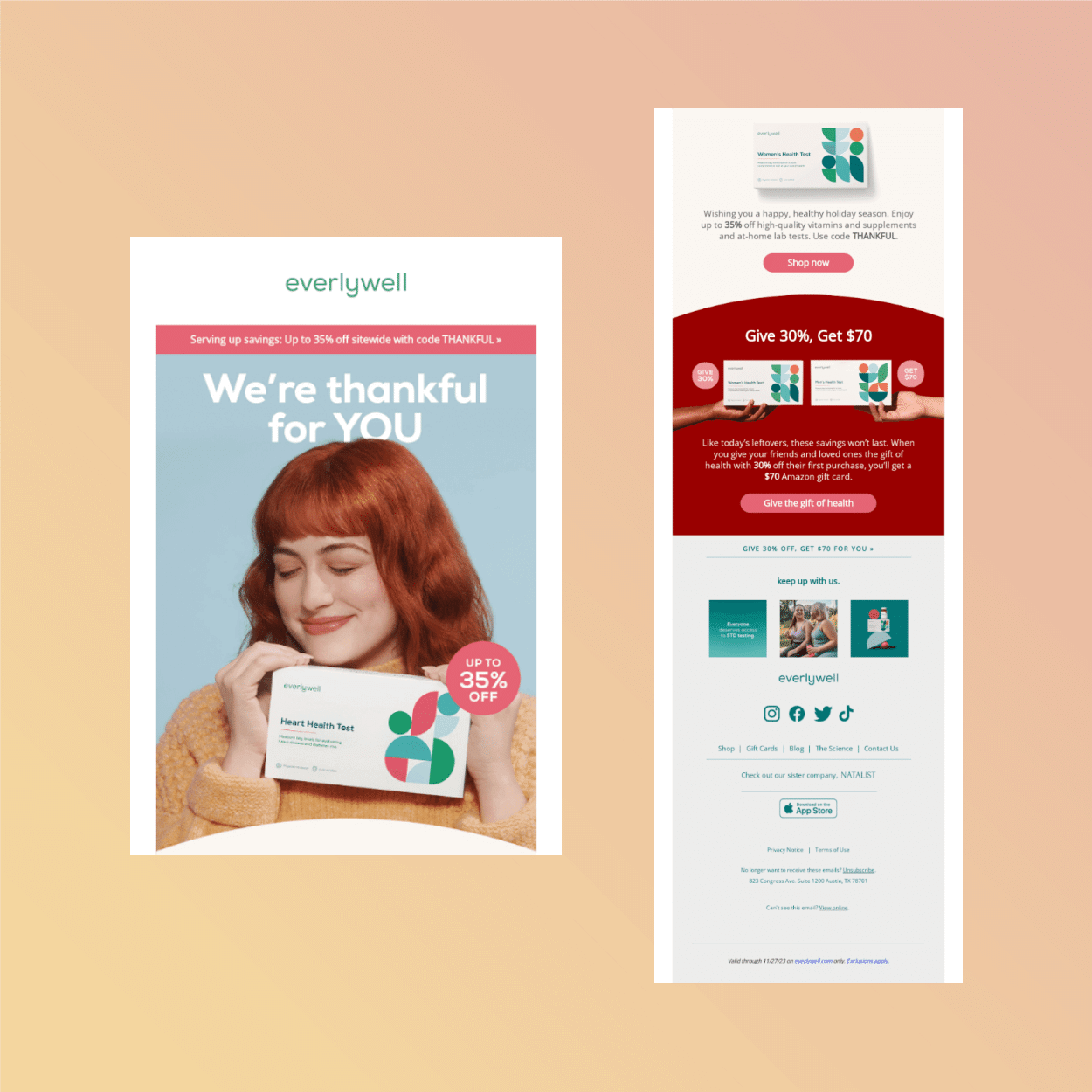 Thanksgiving email marketing - Everlywell