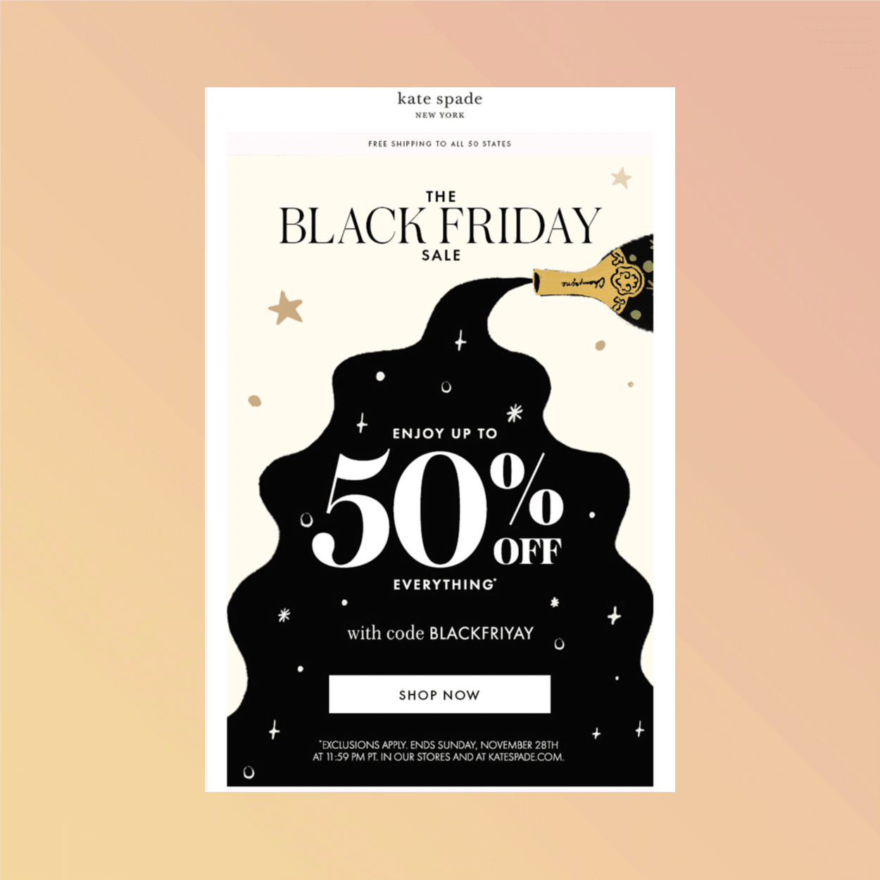 Thanksgiving email marketing - Kate Spade