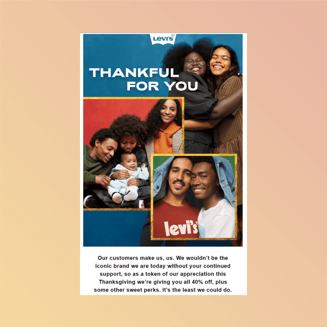 Thanksgiving email marketing - Levi's
