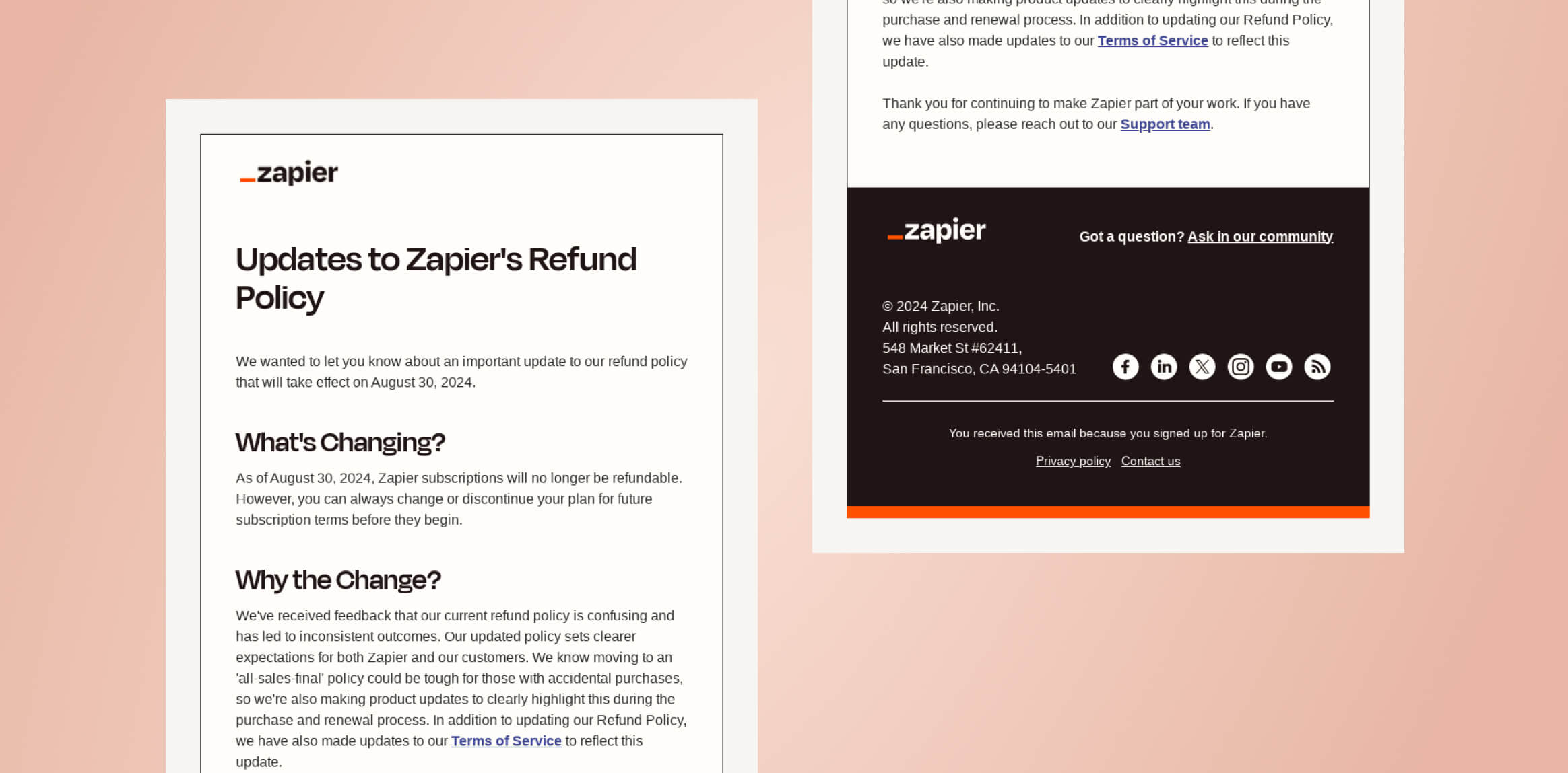 Fintech email blast