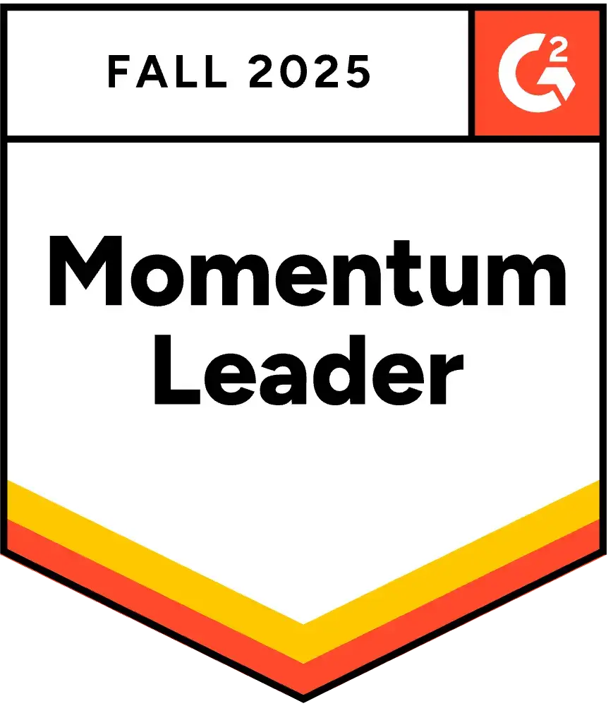 Momentum leader for 2025 by G2 Momentum leader for 2025 by G2