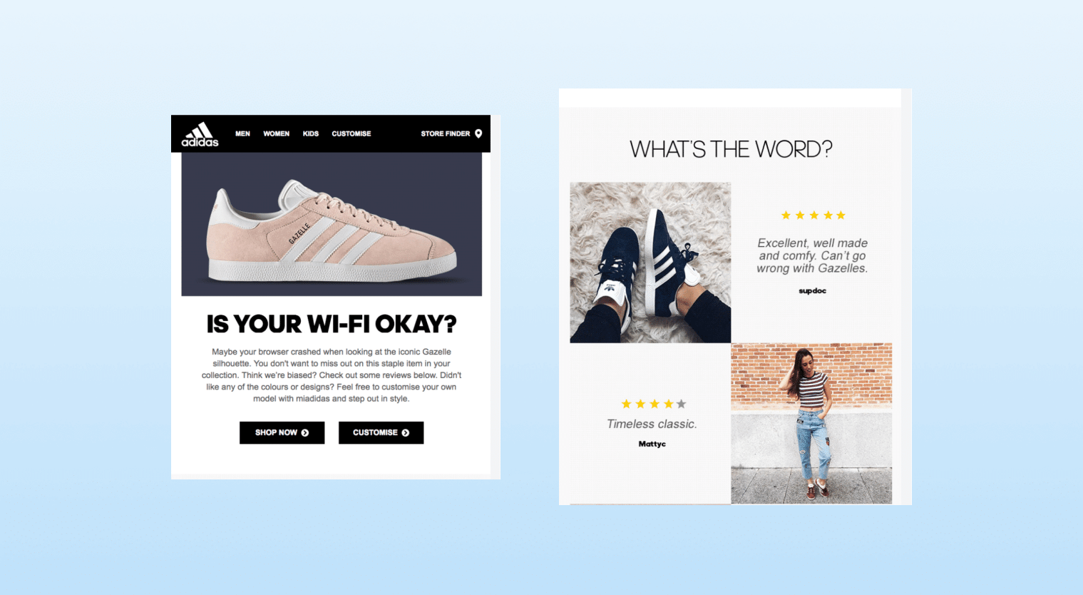 Abandoned cart email templates - adidas