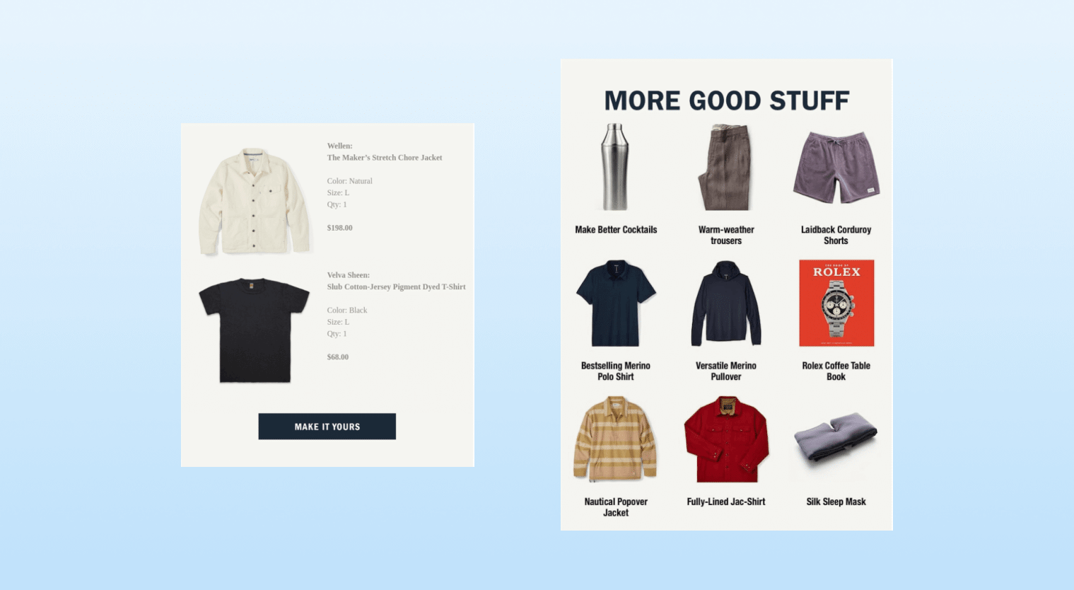 Abandoned cart email templates - clothing brand