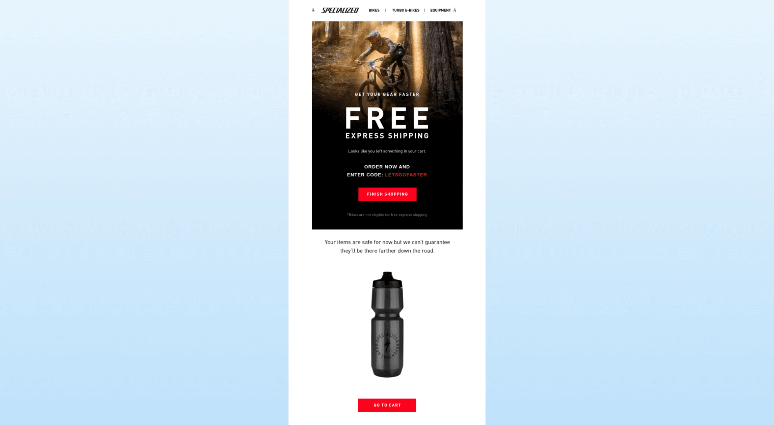 Abandoned cart email templates - specialized