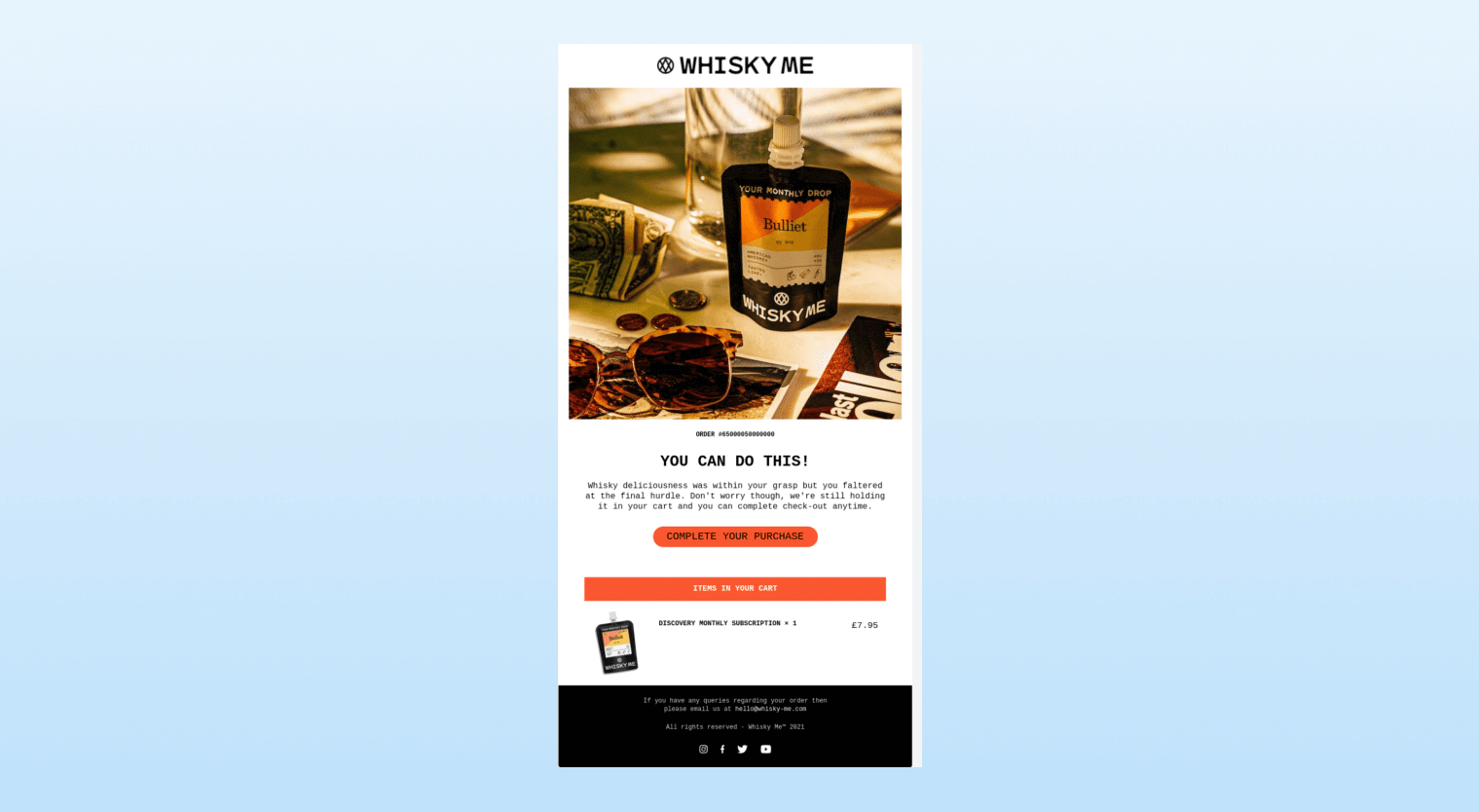 Abandoned cart email templates - whisky me