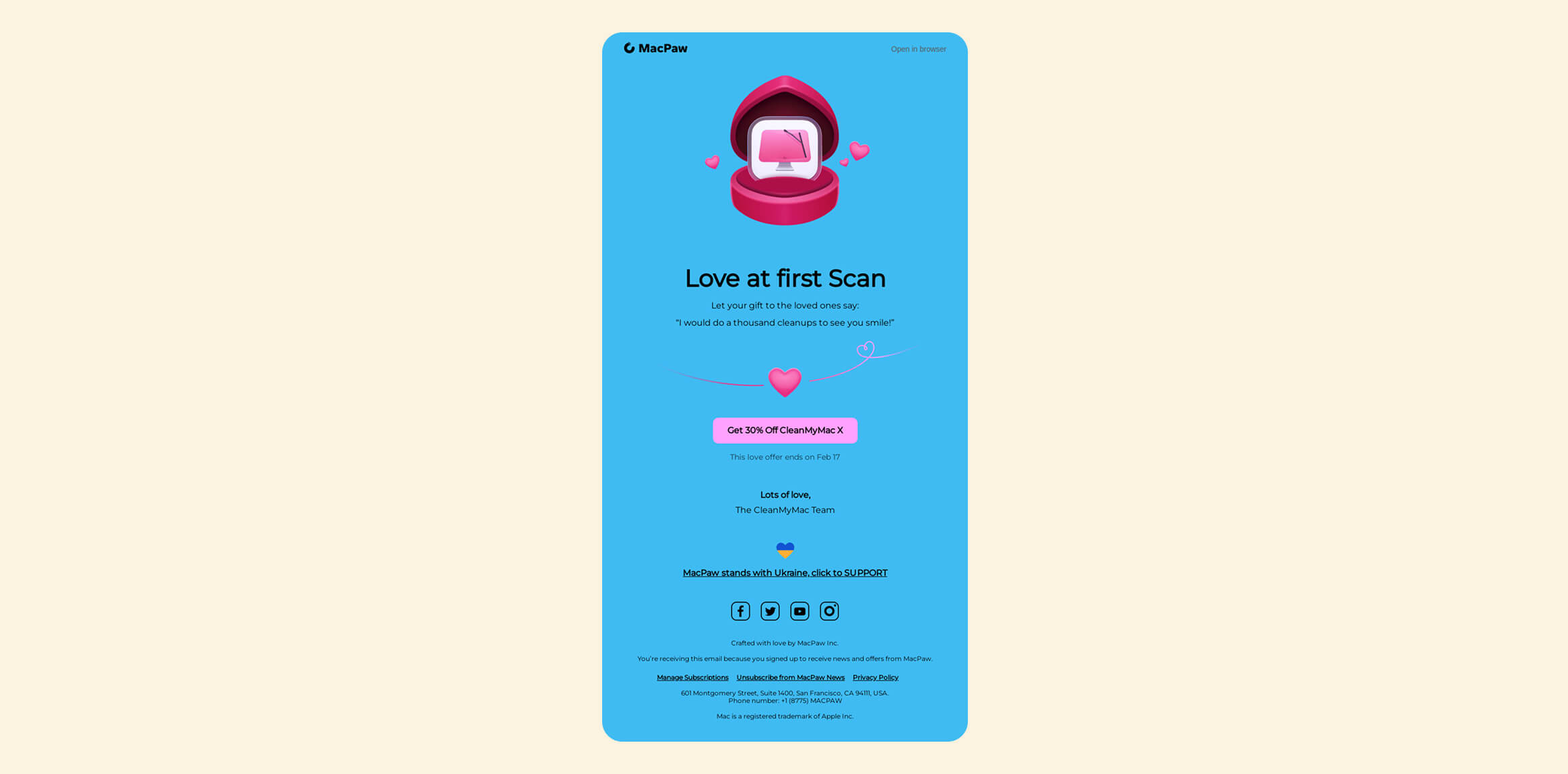 Email and WhatsApp Campaigns With Festive Design and Urgency by MacPaw