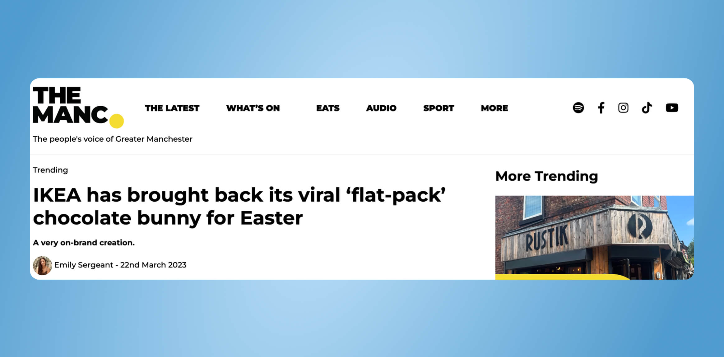 IKEA’s Flat-Pack Bunny Easter marketing campaign idea reported by The Manc