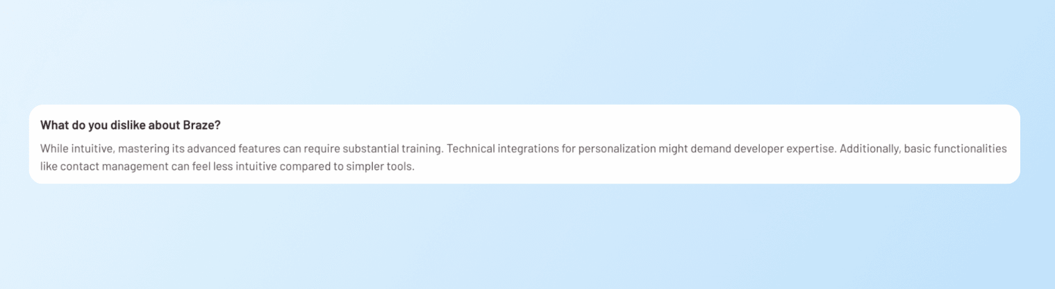 braze vs. salesforce - Braze feature review
