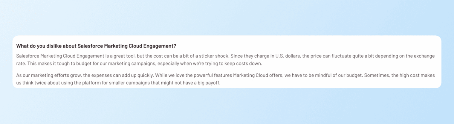 braze vs. salesforce - Salesforce review