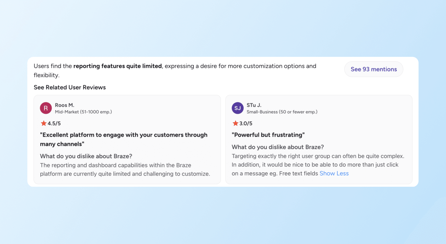 braze vs. salesforce - reporting features review