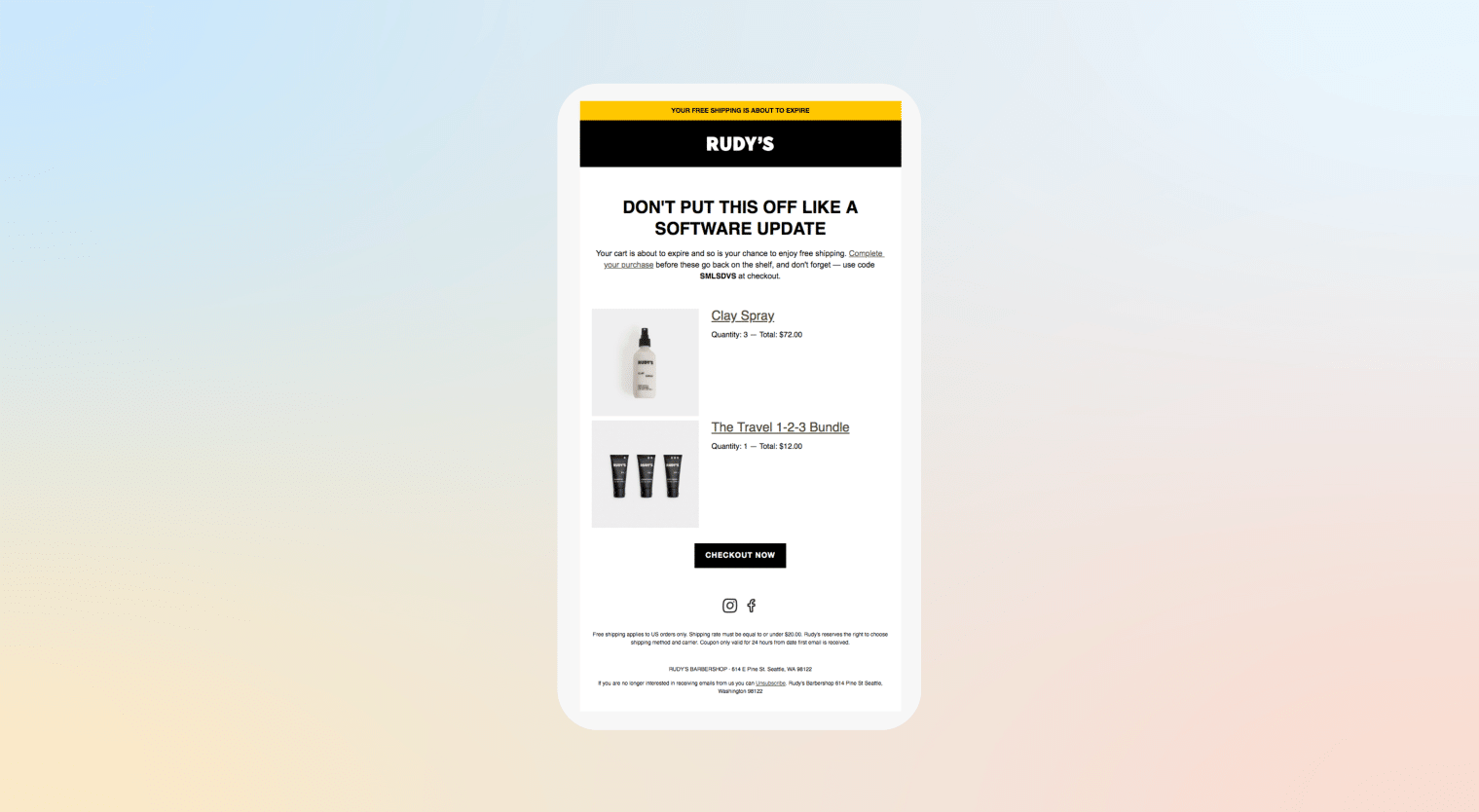 email retargeting - rudy's