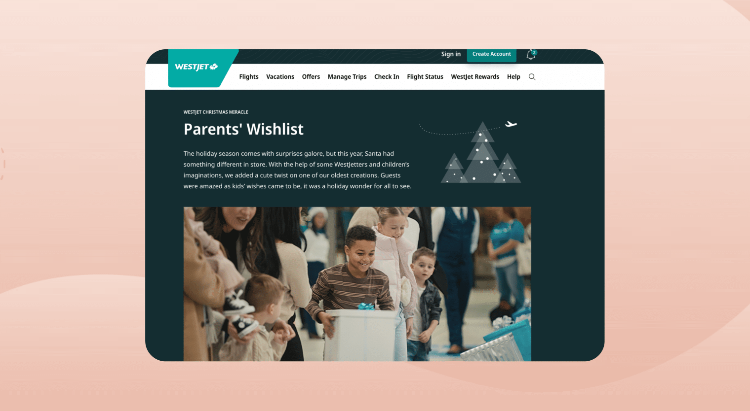 holiday marketing campaigns - WestJet