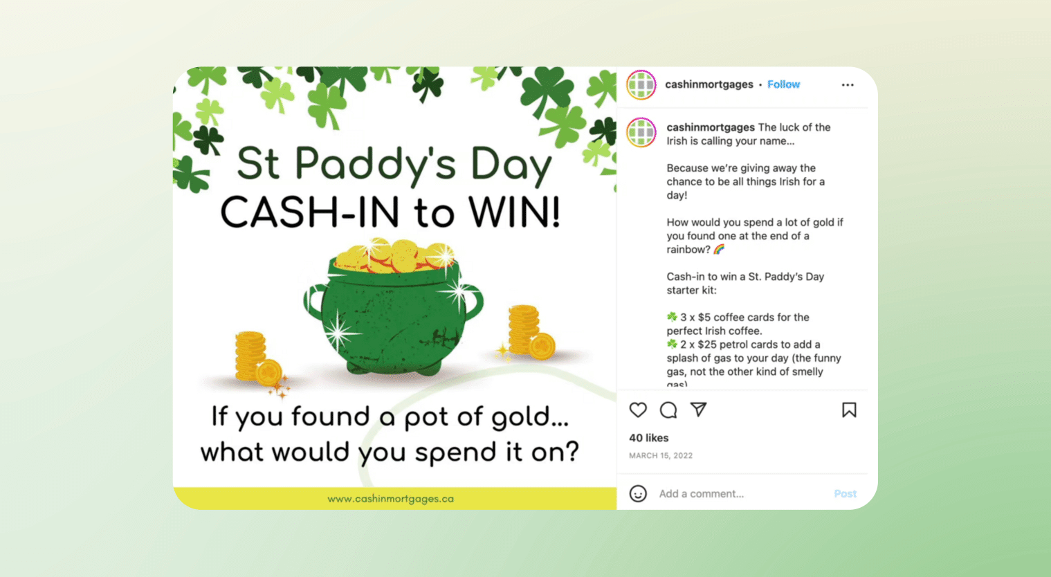 st. patrick's day marketing ideas - giveaway