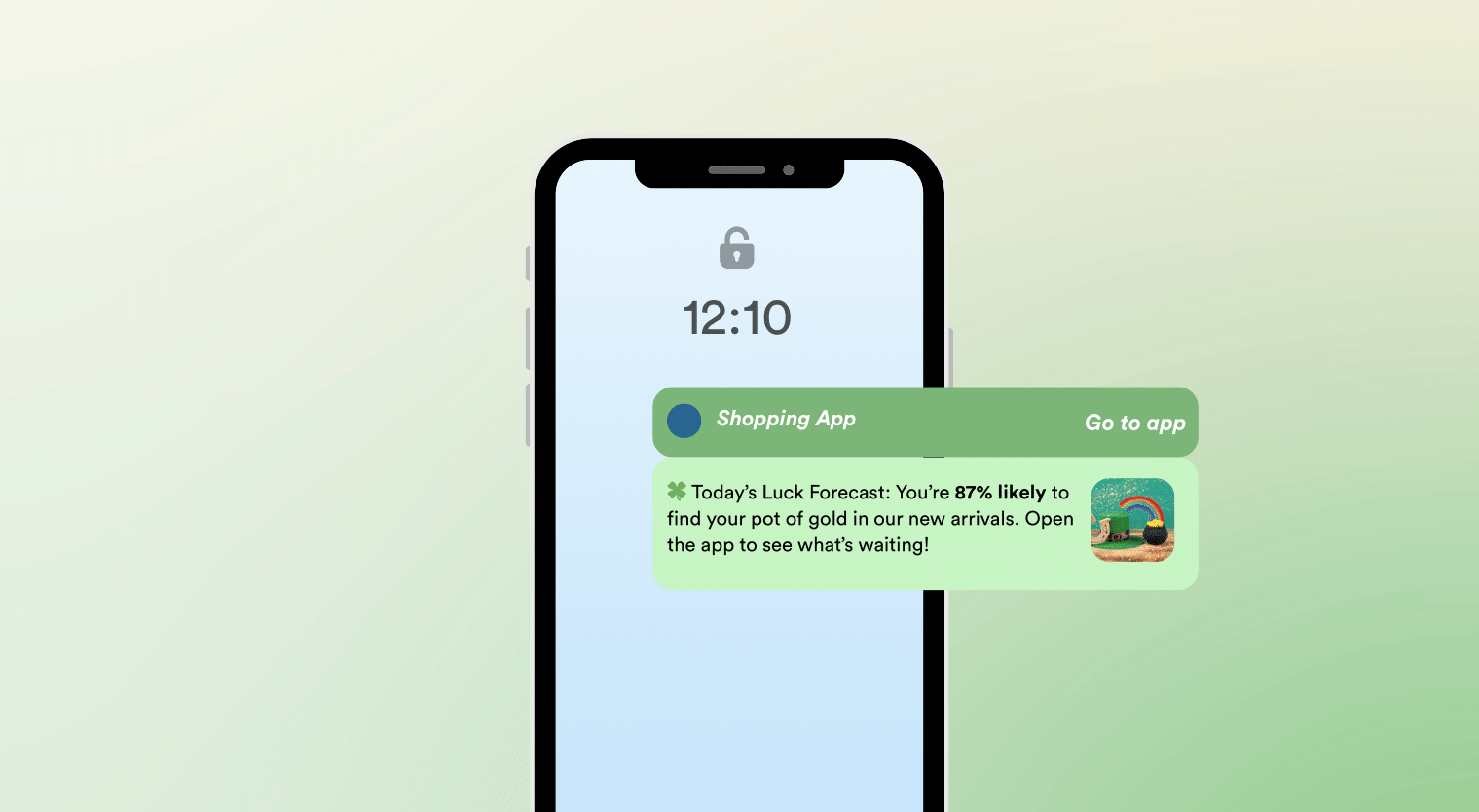 st. patrick's day marketing ideas - push notification