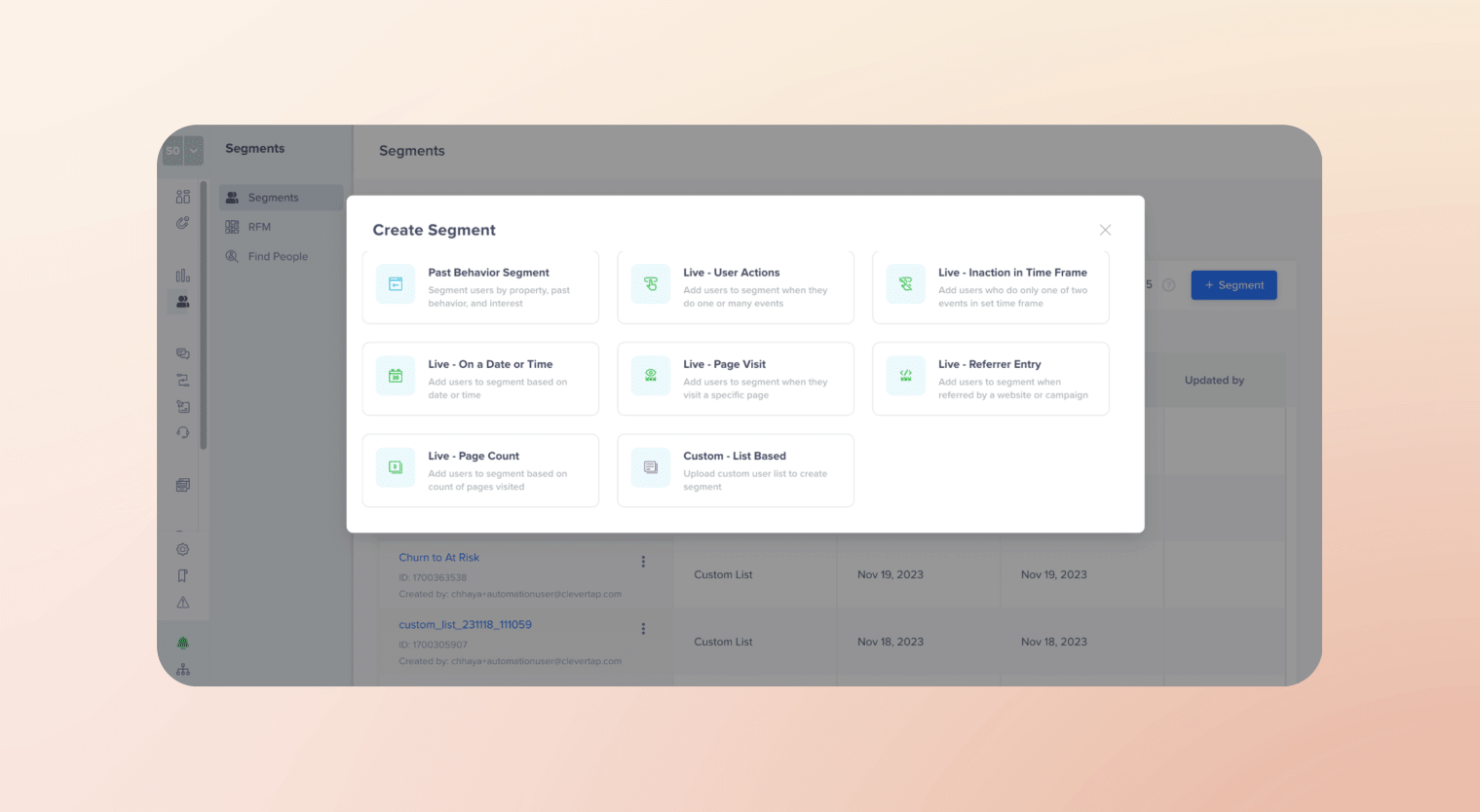 types of marketing automation - segmentation based