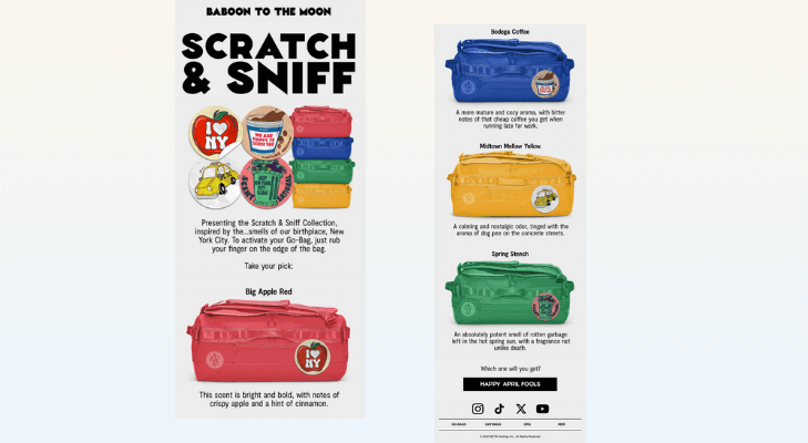 Baboon To The Moon April Fool's Day Email Campaigns & Subject Lines