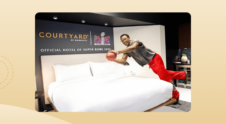 Marriott Super Bowl Stadium Suite Social Campaign Superbowl marketing ad