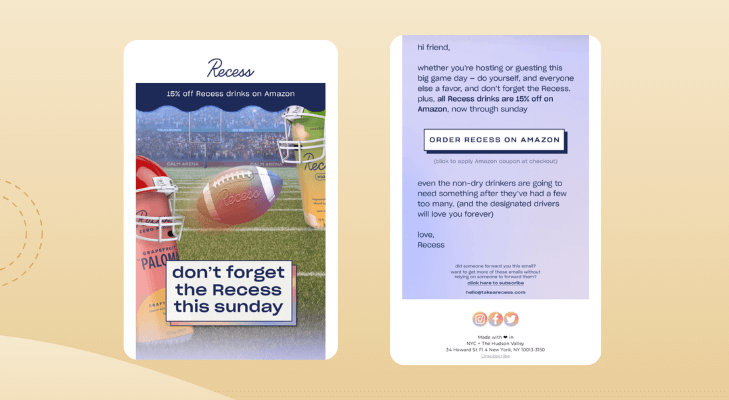 Recess _Game Day Chill & Sip_ Promotion Superbowl ad marketing strategy