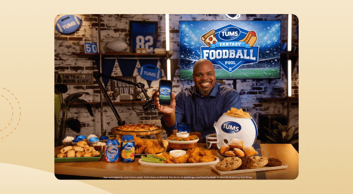 TUMS X DraftKings Fantasy Foodball Pool Superbowl marketing examples