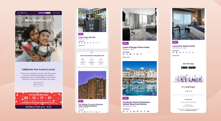 Valentine’s Day Email Newsletter - Offer with Count Down by HotelTonight