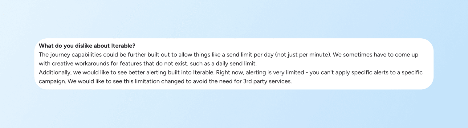 braze vs. iterable - iterable review 1