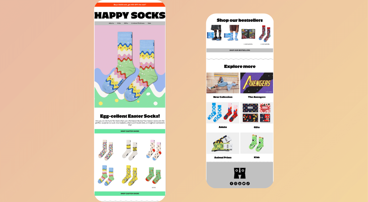 easter emails - happy socks